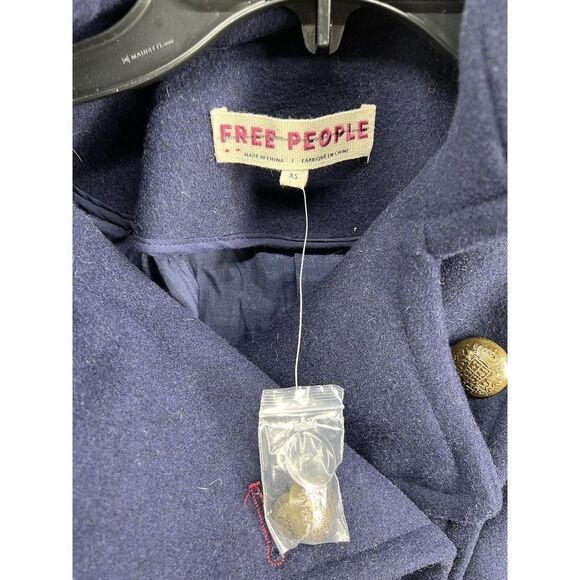 Free People Peacoat Wool Collard Cropped Jacket Coat Double Breasted - Picture 5 of 9